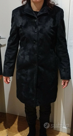 Cappotto donna vintage in velluto nero