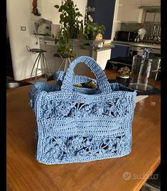 Tote bag crochet rafia Handmade