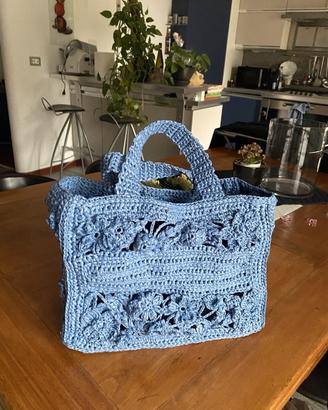 Tote bag crochet rafia Handmade