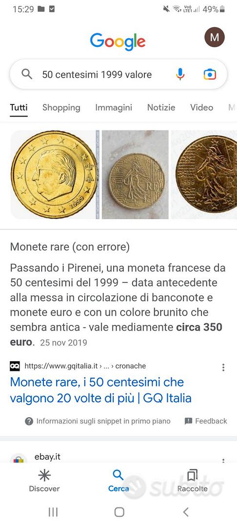 Monete rare, i 50 centesimi che valgono 20 volte di più