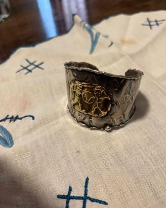 Accessori , bracciale rigido a polsino argento