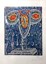 ENRICO BAJ "tokai" 1974 ORIGINALE FIRMATO A MATITA