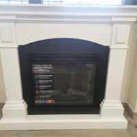 Camino elettrico 1500W con Cornice in legno bianca