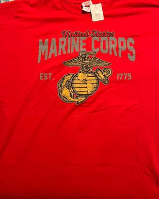 T-shirt rossa corpo dei marines americani