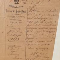 Documento storico Regno d'Italia - Poviglio - 1893