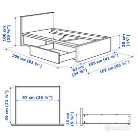 Letto contenitore Malm bianco Ikea