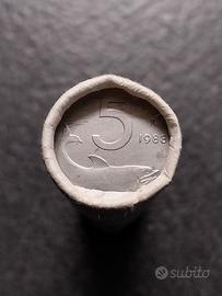Rotolino 5 Lire 1988 Delfino Italia