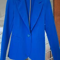 Giacca sciancrata blu elettrico donna