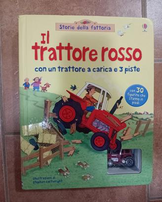 libro con trattore gioco a molla che gira 