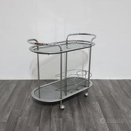 Carrello Portavivande In Acciaio Doppio Ripiano’70
