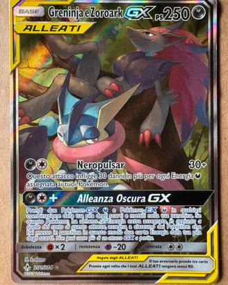Carta Pokémon Greninja e Zoroark GX 201/214 ITA