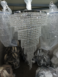 Lampadario spirale 8 luci in cristallo