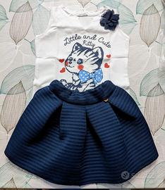 Completo estivo maglietta + gonna tg 24 mesi