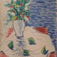 Adriano Spilimbergo  - "fiori sul tavolino" 1958