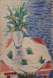 Adriano Spilimbergo  - "fiori sul tavolino" 1958