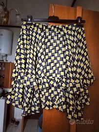 Minigonna Denny Rose taglia S / XS nero e giallo