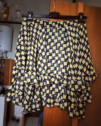 Minigonna Denny Rose taglia S / XS nero e giallo