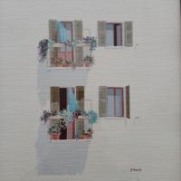 Litografia di Giorgio Zuppini 'Balconi in fiore'