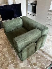 Poltrona letto in velluto verde