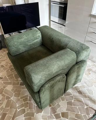 Poltrona letto in velluto verde