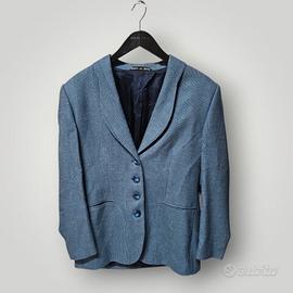 Giacca in lana principe di Galles blu taglia 44