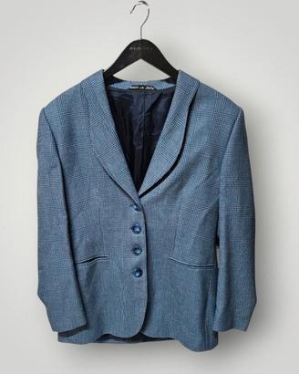 Giacca in lana principe di Galles blu taglia 44