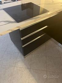 Cucina top effetto marmo nero lucido
