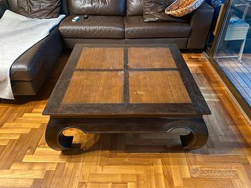 Tavolino etnico in legno e bambu