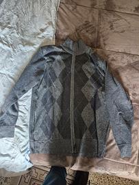 Maglia uomo motivo scozzese con cerniera