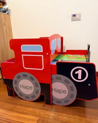 Hape - Tavolo treno con treno, binari, contenitore