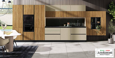 CUCINA LINEARE MODERNA CON ELETTRODOMESTICI+LIVING