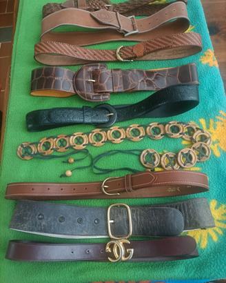 8 cinture  vintage in vera pelle da donna.