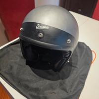 Casco jet vintage nero e grigio, taglia M