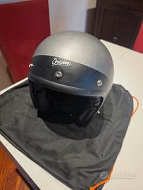 Casco jet vintage nero e grigio, taglia M