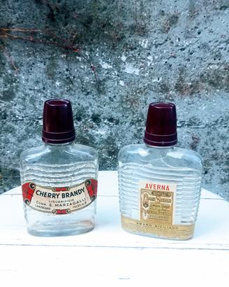 2 fiaschette tascabile Cherry Brandy e Averna 