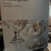 Set 7 pezzi coppette da dessert in vetro francese