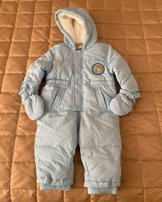 Tutina trapuntata con muffole