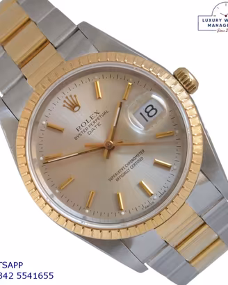 Rolex Oyster Perpetual Date 15223 Soleil silver