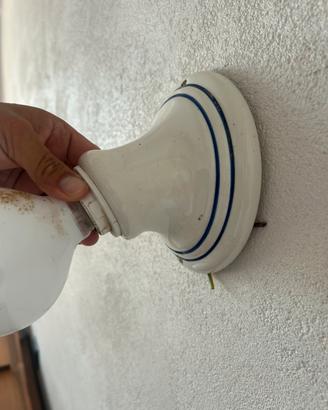 coppia lampade parete in ceramica