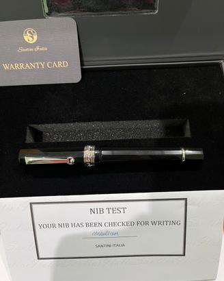 Penna stilografica Santini Black Diamond garanzia