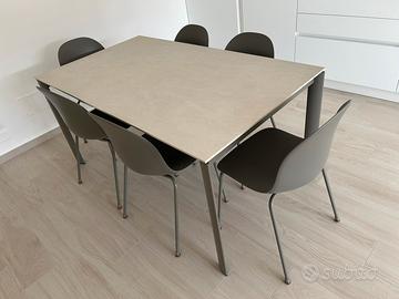 Tavolo allungabile 160/310x90 + 6 sedie Connubia