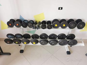 Serie manubri con rastrelliera