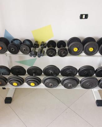 Serie manubri con rastrelliera