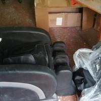 poltrona massaggiante reclinabile in pelle