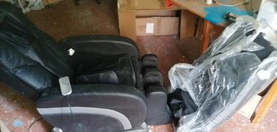 poltrona massaggiante reclinabile in pelle