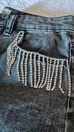 Shorts jeans grigi Terranova con strass