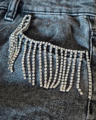 Shorts jeans grigi Terranova con strass
