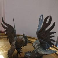 Coppia galli bronzo