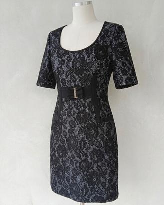 Abito medio elegante donna Nenette tg L nero pizzo