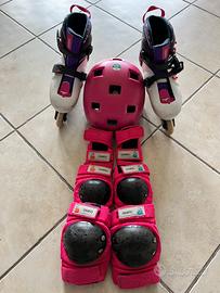 Set pattini in linea bambina taglia 34-36